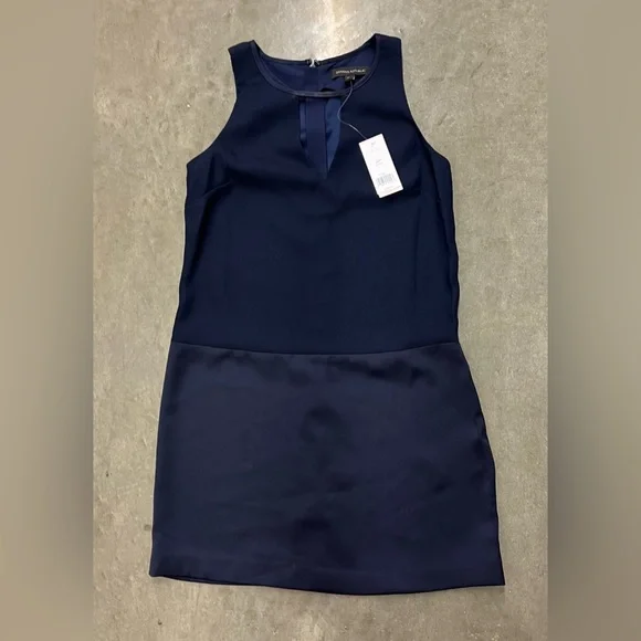 navy blue banana republic dress Linen-Blend Tie-Front Mini Dress